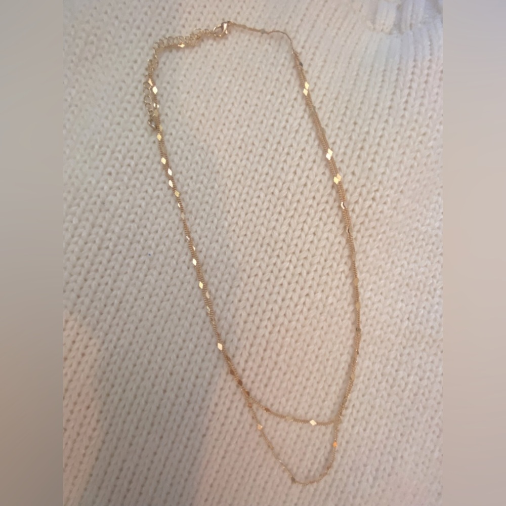 layered gold necklace